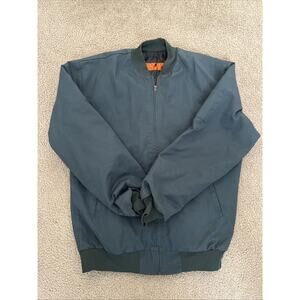 Vintage 1990s Red Kap Size L Mechanic Work Ykk Zipper Jacket Green Handyman